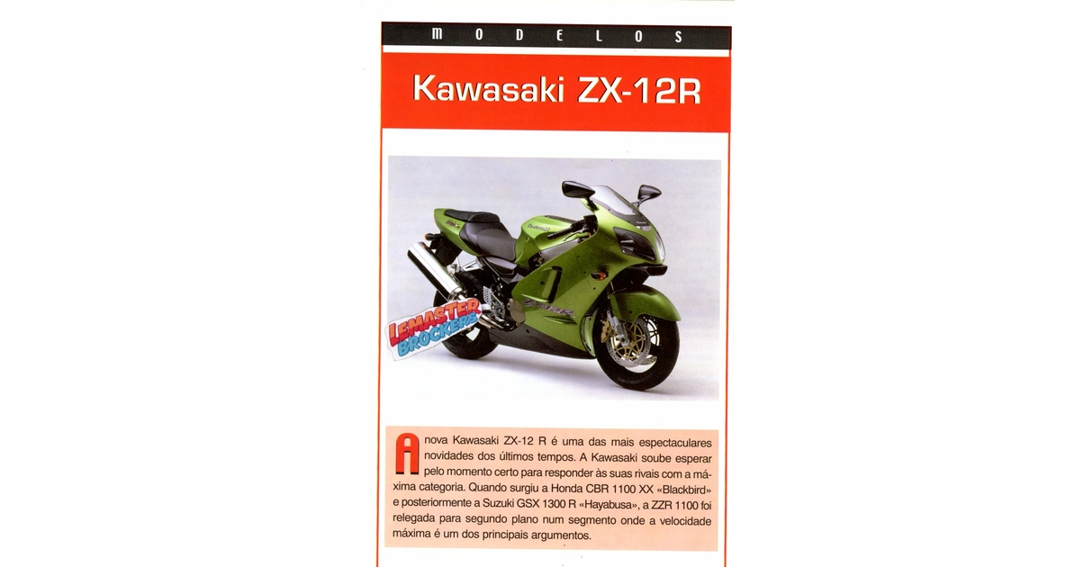 FICHE MOTO KAWASAKI ZX-12R